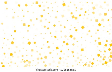 Golden Confetti in the Form of Rectangles on White Background