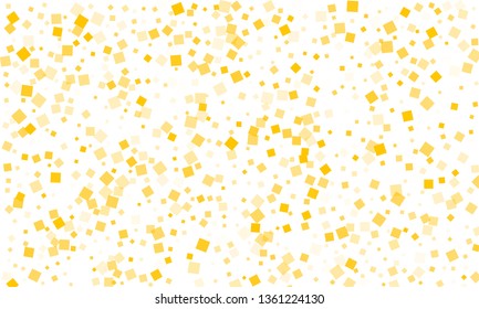 Golden Confetti in the Form of Rectangles on White Background