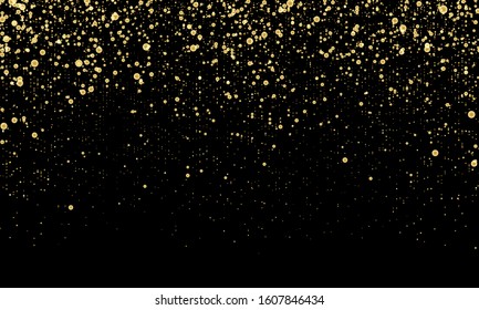 Golden confetti. Gold abstract particles. Sparkle glitter background. Vector illustration.