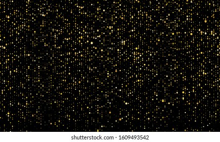 Golden confetti. Gold abstract particles. Sparkle glitter background. Vector illustration.