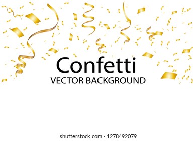 Golden confetti isolated. Confetti burst. Festive vector illustration