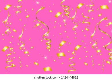 Golden confetti isolated. Confetti burst. Festive vector illustration
