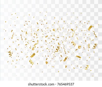 Golden Confetti Isolated Festive Background Vector Stock Vector ...