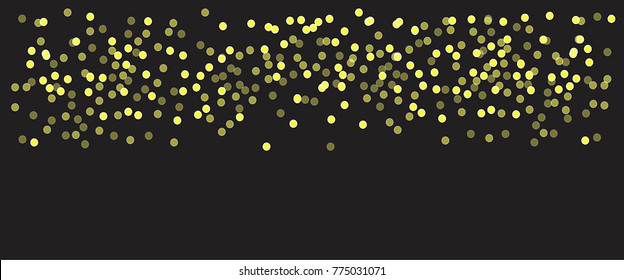 Golden confetti,  isolated on black background vector illustration