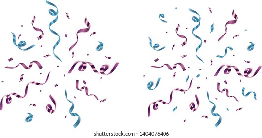 Golden confetti isolated on checkered background. Festive vector illustration.