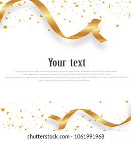 Golden confetti isolated on a transparent background. Vector illustration.