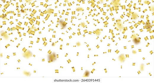 golden confetti isolated on white background. shiny gold confetti on white background best for holiday, birthday, celebration party, Golden tinsel, confetti fall from the sky, Luxury confetti flying