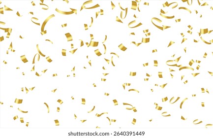 golden confetti isolated on white background. shiny gold confetti on white background best for holiday, birthday, celebration party, Golden tinsel, confetti fall from the sky, Luxury confetti flying