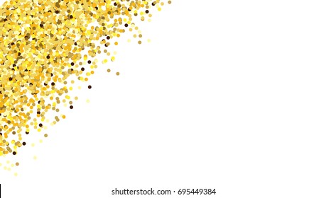 Golden confetti isolated on white background. Vector.