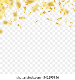 Golden Confetti Isolated. Vector Illustration