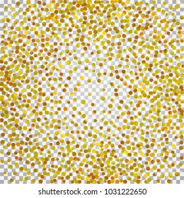 Golden confetti on a black background. Shining elements. Flat glitter. Abstract festive decoration . Glamorous vector background.