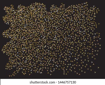 Golden confetti on black background. Fresh glitter design's elements. Vector illustration theme. Gold luxury festive decoration for holidays and celebrations. Golden confetti on black background. Fresh glitter design's elements. Vector illustration theme. Gold luxury festive decoration for holidays and celebrations.