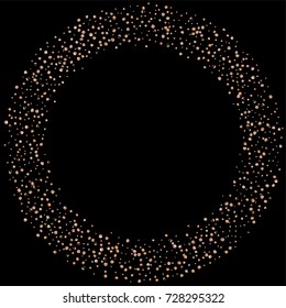 Golden confetti on a black background. Luxury festive background. Golden grainy abstract textures shine and flicker. Element of design. Vector illustration, EPS 10.
