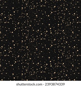 Golden confetti on a dark background.Vector seamless pattern with gold confetti on a gray background.