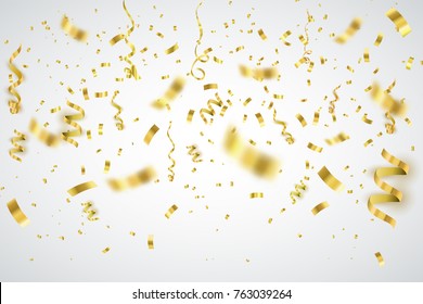 Golden Confetti On Grey Background Festive Stock Vector (Royalty Free ...