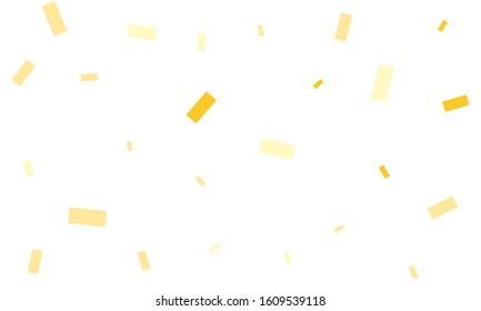 Golden confetti on white background. Stylish yellow and orange wallpaper.