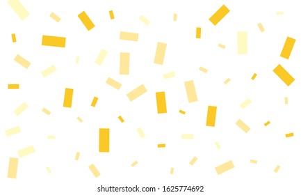 Golden confetti on white background. Stylish yellow and orange wallpaper.