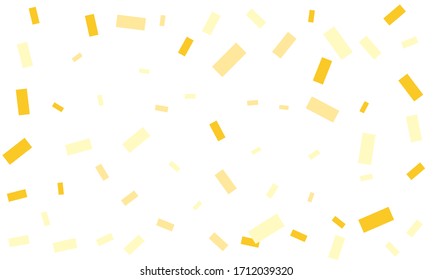 Golden confetti on white background. Stylish yellow and orange wallpaper.