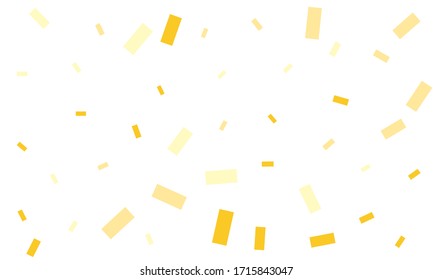 Golden confetti on white background. Stylish yellow and orange wallpaper.