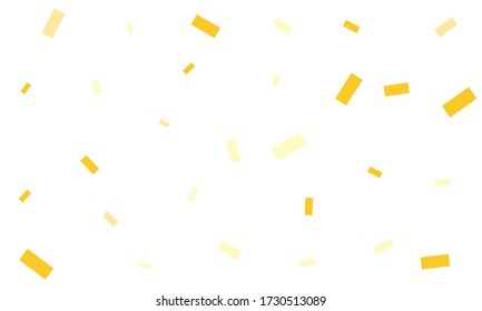 Golden confetti on white background. Stylish yellow and orange wallpaper.