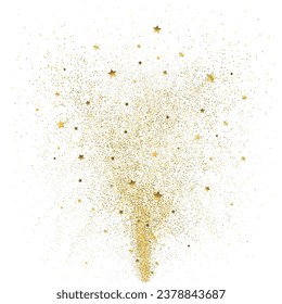 golden confetti on a white background