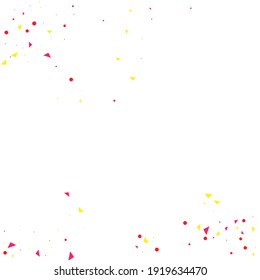 Golden Confetti Paper. Yellow Party Card. Rufous Birthday Wallpaper. Pink Falling Celebration. Orange Illustration Wallpaper. Red Decoration Background. Celebrate Paper.