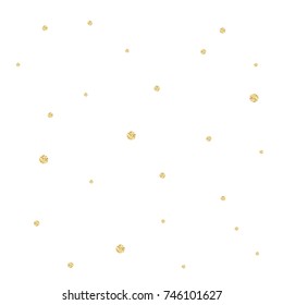 Golden confetti pattern. Modern abstract vector seamless background with small gold texture dots . Perfect for festive party invitations, greeting cards and wrapping paper.