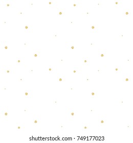 Golden confetti pattern. Modern abstract vector seamless background with small gold texture dots . Perfect for festive party invitations, greeting cards and wrapping paper.