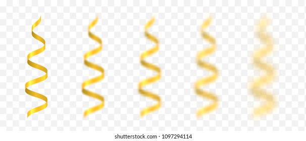 Golden confetti ribbons