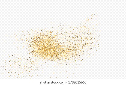 Golden Confetti Rich Transparent Background. Golden Glow Backdrop. Yellow Shine Abstract Texture. Polka Transparent Banner.