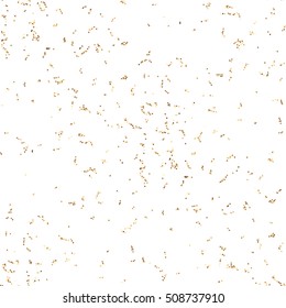 Golden confetti seamless pattern. Falling tinsel and confetti background from minimalistic geometrical confetti and ribbons. Flat falling glitter.