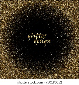 Golden confetti Sequins. Vector Festive illustration of a drop of shiny particles and stars. Festive decorative element for design.