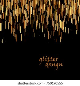 Golden confetti Sequins. Vector Festive illustration of a drop of shiny particles and stars. Festive decorative element for design.
