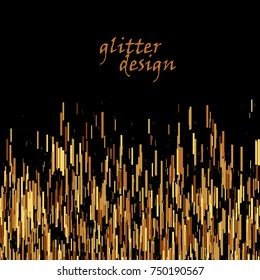 Golden confetti Sequins. Vector Festive illustration of a drop of shiny particles and stars. Festive decorative element for design.