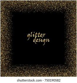 Golden confetti Sequins. Vector Festive illustration of a drop of shiny particles and stars. Festive decorative element for design.