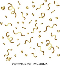 Golden confetti in transparent background