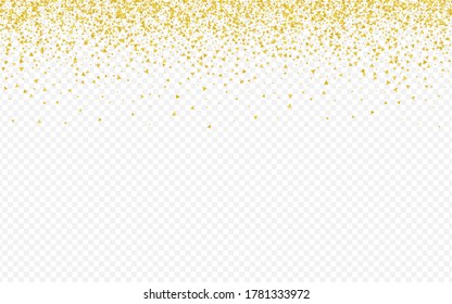 Golden Confetti Transparent Transparent Background. Shiny Shine Banner. Gold Shards Light Card. Shard Isolated Pattern.