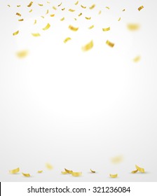 Golden confetti. Vector background