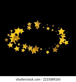 Fondo negro del vector de Confetti dorado. Lujosa Ilustración Dorada Splash. Tarjeta de luz de estrella. Pancarta navideña brillante.