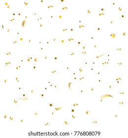 Golden Confetti. Vector Festive Illustration. Holiday Decorative Tinsel Element for Design