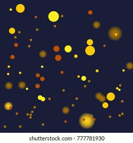 Golden Confetti. Vector Festive Illustration. Holiday Decorative Tinsel Element for Design