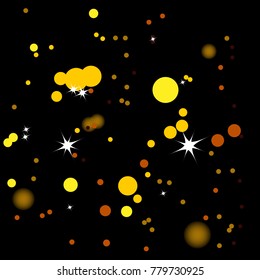 Golden Confetti. Vector Festive Illustration. Holiday Decorative Tinsel Element for Design