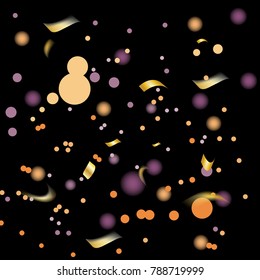 Golden Confetti. Vector Festive Illustration. Holiday Decorative Tinsel Element for Design