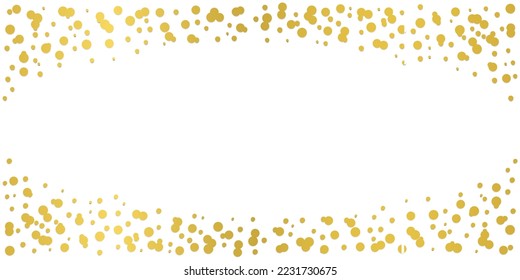 Golden confetti vector illustration background.