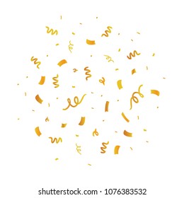 Golden confetti vector illustration. Great for a birthday party or an event celebration invitation or decor.