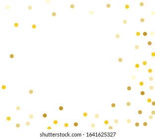 Golden confetti for wallpaper design. Colorful abstract pattern. Creative festive backdrop. Happy new year. Christmas shiny background. Decorative backdrop vector. White background. Xmas vector.