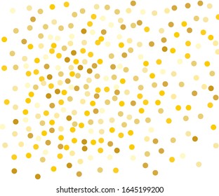 Golden confetti for wallpaper design. Colorful abstract pattern. Creative festive backdrop. Happy new year. Christmas shiny background. Decorative backdrop vector. White background. Xmas vector.