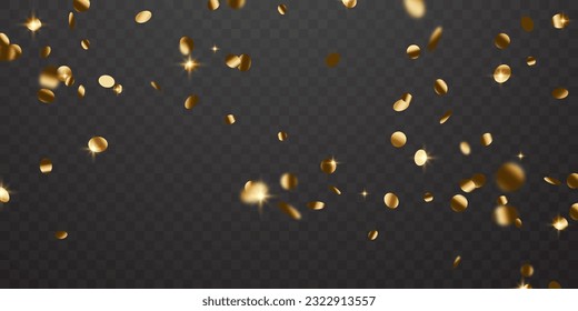 Goldene Konfetti und Zickzackband von oben Streamer, Farbtöner