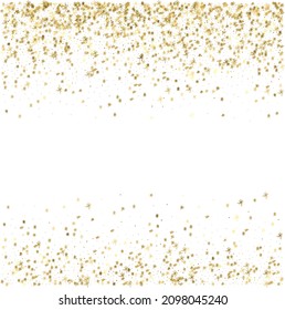 golden confetty  empty space in white background