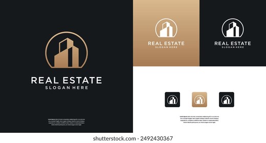 Golden Construction Home Building Logo Design Inspiration